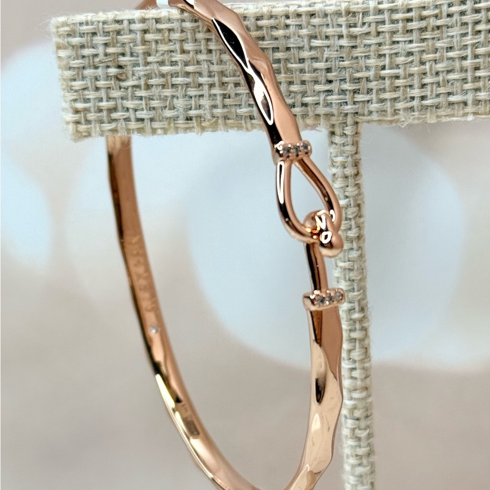 Alex and Ani Rose Gold Faceted Hook Tension Bracelet - Picture 2 of 4